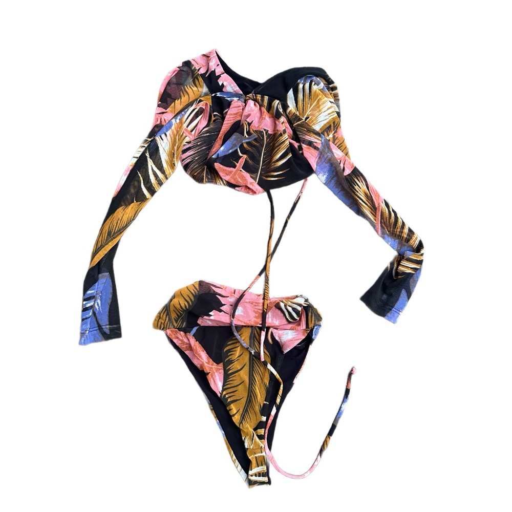 Tropical Long Sleeve Bikini Set